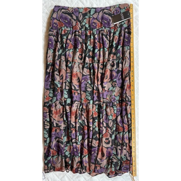 Lauren Ralph Lauren Black Label Women's Floral Crinkle Maxi Skirt Size 10 - 539 - Picture 6 of 8